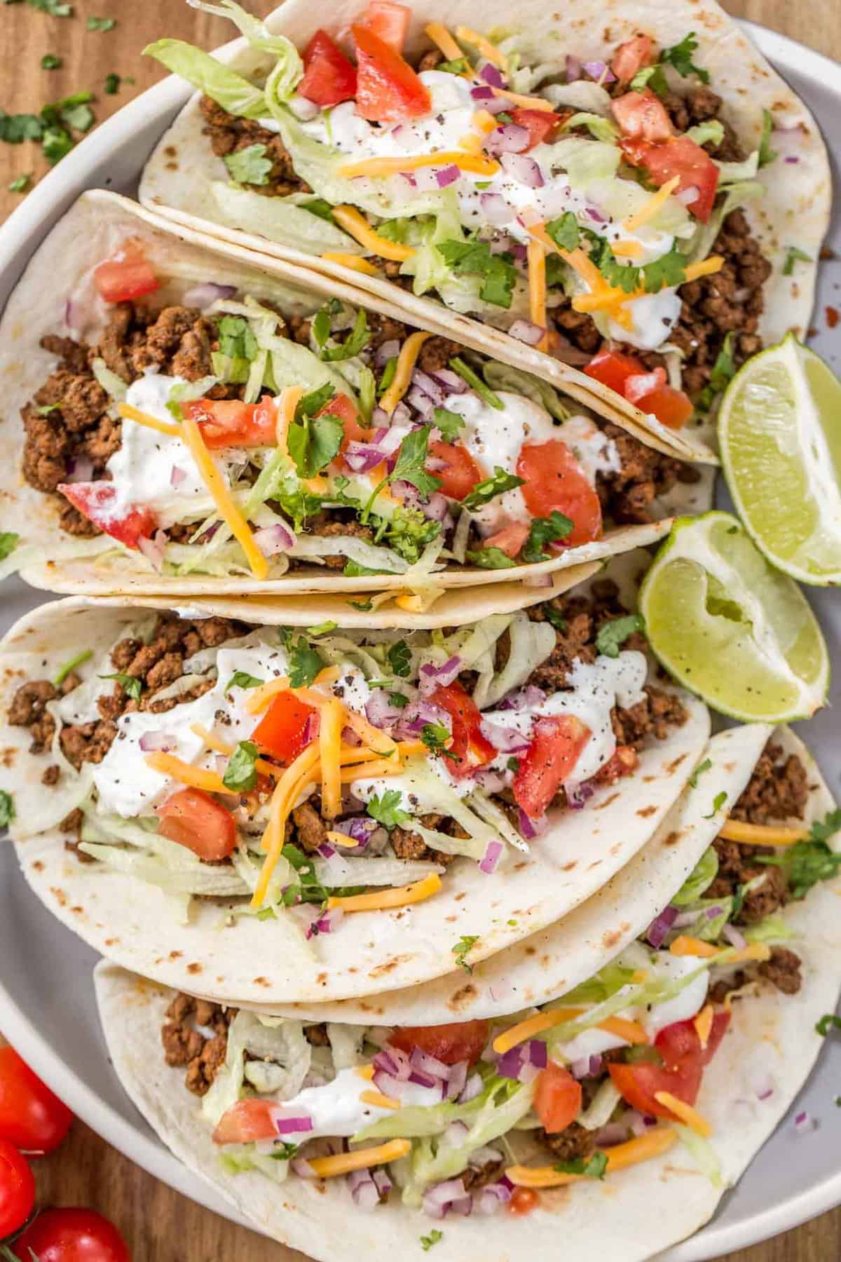 2 soft tacos